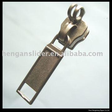 BRIGHT NICKEL zipper puller and zipper slider WITH FANCY SLIDER