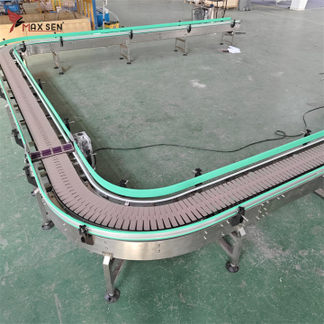 Automatic Slat Turning Plastic Table Top Chain Conveyor
