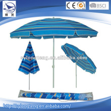 Wind resistent blue/yellow/custom stripe durable beach umbrella,multi--color polyester beach umbrella
