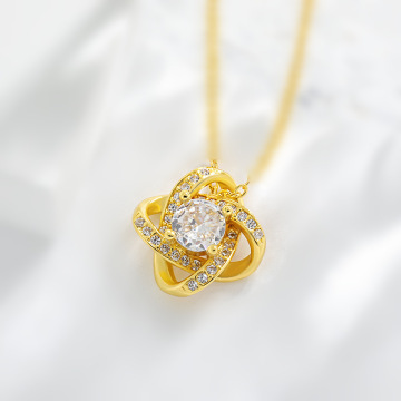 European and American Advanced Design Heart of Eternity Collar Chain Lucky Clover Necklace for Women