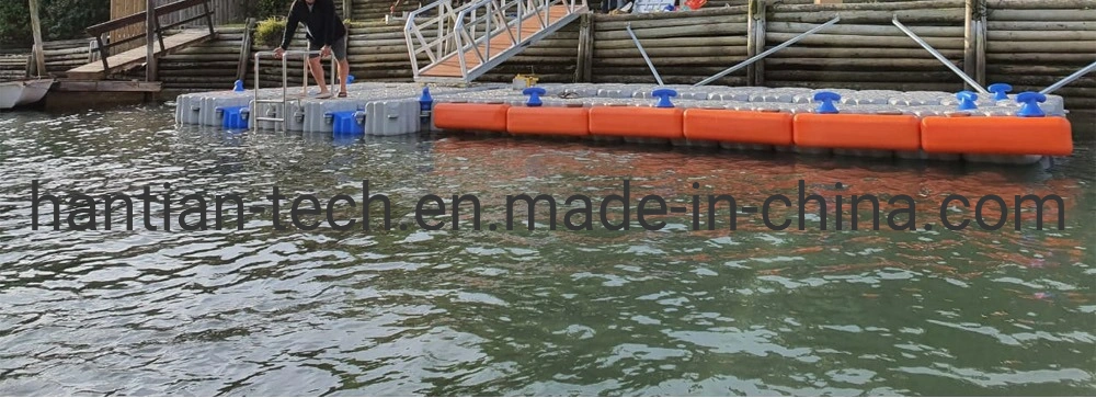 Solid Blue Color Modular HDPE Floating Pontoon Boat Docks