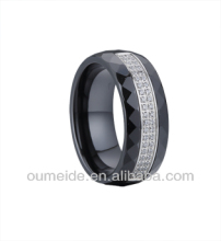 ladies black diamond ceramic rings
