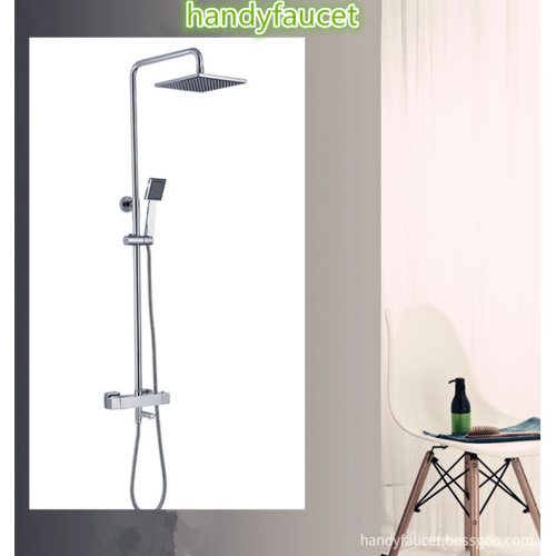 Square Thermostatic Shower Set with Cylindrical Shower Rod