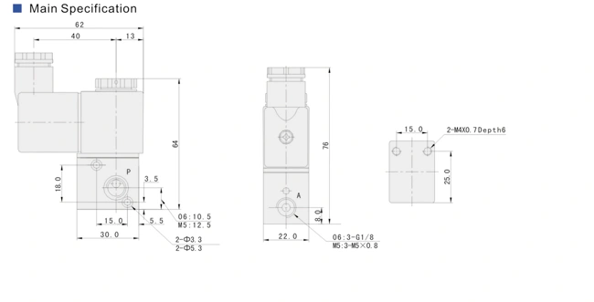 Pneumatic Valve 3V1-06 24VDC Solenoid Valve