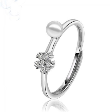 New Design Imitation White Pearl Finger Ring