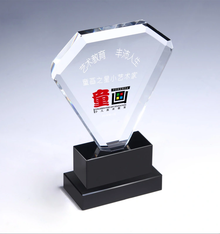 Clear Sapphire Award for Corporate Gift Crystal Diamond Shape Trophy