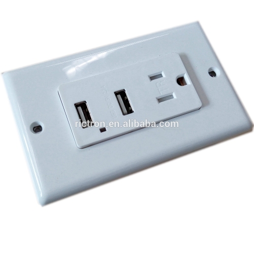 New Design Hot Sell Plug-in USB Wall Outlet