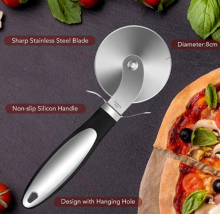 Custom Stainless Steel Pizza Wheel Cutter - Sharp Blade Pizza Tool