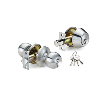 commercial residential brass cylinder Tubular knob lockset