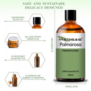 Óleo palmarosa natural 100% puro para antibacterianos antipiréticos