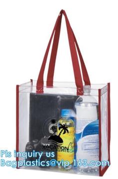 Bulk handle pvc cosmetic bags pvc mini cosmetic bag clear pvc bag, pvc tube handle bag with button closure, PVC Handle Bag for j