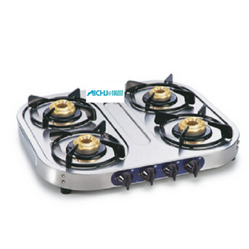 SS Gas Stove 4 Brass Burners