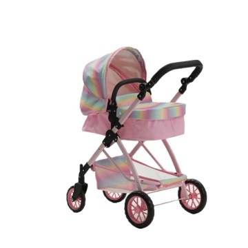 Luxurious Metal Doll Pram Stroller with Adjustable Handle