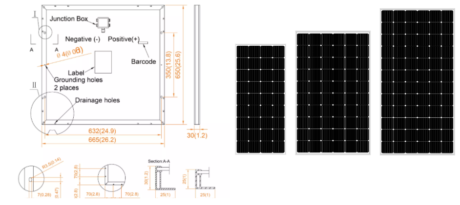 75w mono solar panel 