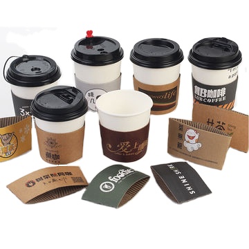 Custom printed corrugated board disposable cup holder paper coffee cup sleeve