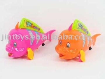 Plastic Animal Toy, Pull Line Fish with 2 Different Color
