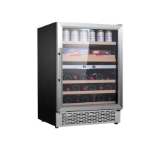 46 Bottles Free Standing/Under Counter Wine Cooler with Tempered Glass Door