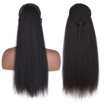 22inch Yaki Synthetic Kinky Straight Ponytails Hair Extensions With Drawstring  Ponytails