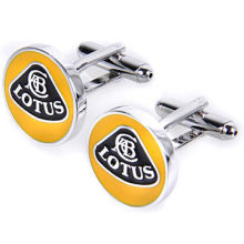 Fancy Enamel Car Cufflinks, Yellow Color