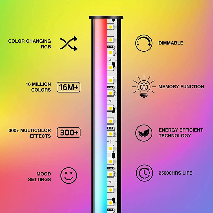 Modern Decoration Smart Corner Light Remote Controlled  Tuya Support Google Alexa RGB LED Corner Floor Lamp For Living Room