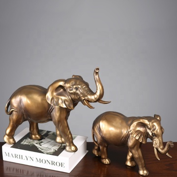 Imitation bronze desktop resin  elephant living room decoration