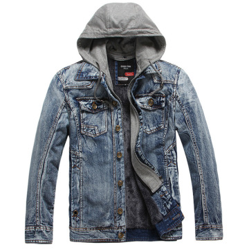 High Quality Men's Denim Jacket with Hood Custom