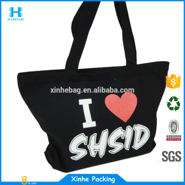 best buy eco-friendly zippered cotton canvas tote bag