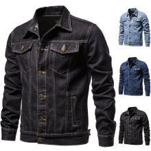 Casual Cotton Denim Jacket for Men - Bulk Wholesale Jean Jacket