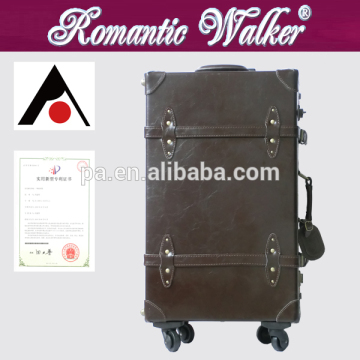 ABS Vintage Luggage Vintage Trolley Luggage PU Vintage Trolley Luggage