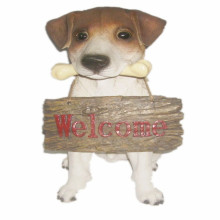 Resin Welcome Sign with Dog Garden Ornament: Enhance Your Garden's Warmth and Charm