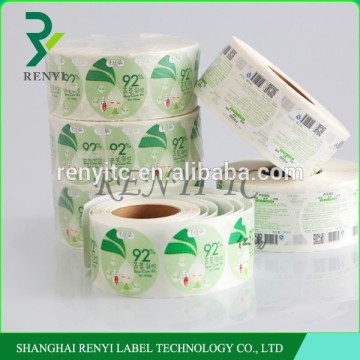 cosmetic printed round stickers roll