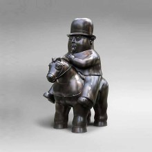 Famous fat men on fat horse statue bronze fat horse and man sculpture