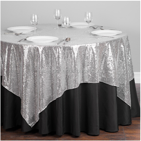round sequin embroidery organza table cloth