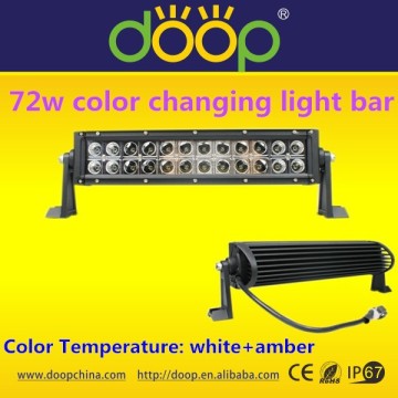 72w color changing light bar for trucks, motorcycle, flexible led light bar