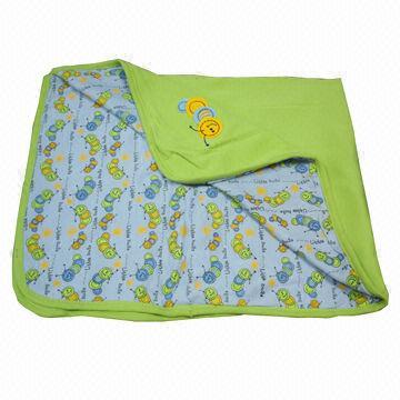 Cotton Interlock Baby Wrap with Embroidery, Available in Green