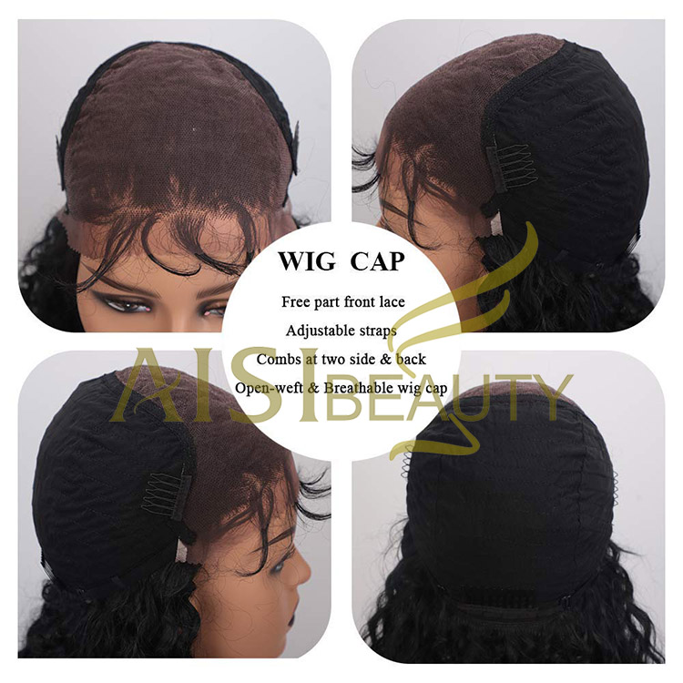 Aisi Beauty Hotselling Popular Vendor Long Wavy 13x6 Kinky Curly Black Lace Front Synthetic Hair For Black Women Lace Front Wig