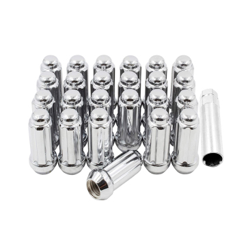 Anti-Theft Car Chrome Wheel Lug Nut Locks Rim Nut Lock Set