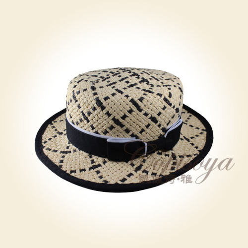 unisex gift hat 2015 Fashion Handmade straw hat party knitted boater hat
