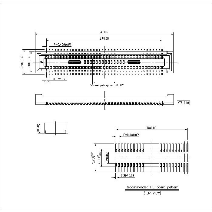 0.4mm Board to Board connector,Female, mating Height=1.5~2.0mm BB0.4F-XXXX05