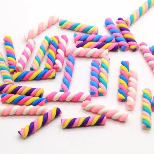 Colorful Simulation Cotton Candy Stick Candy Polymer Clay  Color Chocolate Bar For Children Re-ment Decoration