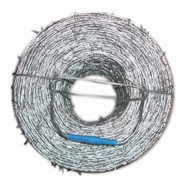 Hot-dip Galvanized Barbed Wire with 1.6mm x 1.4mm x 5 Inches, Used for Fencing