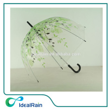 Auto Open Tree Print Clear Dome Umbrella