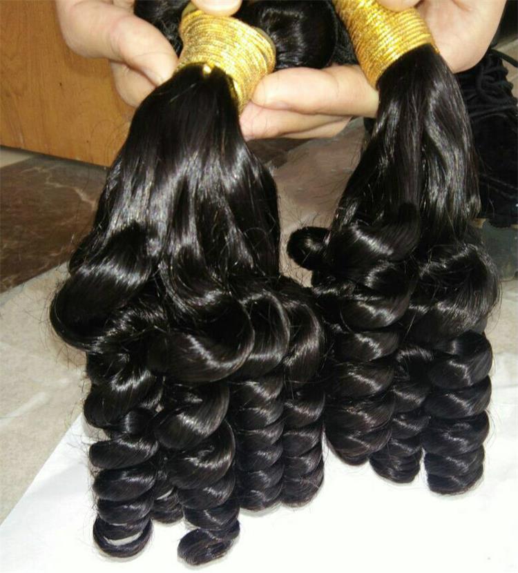 cuticle aligned hair 8a grade high quality virgin peruvian hair machine double drawn fumi human hair weft