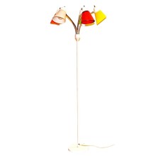 White floral five-head floor lamp