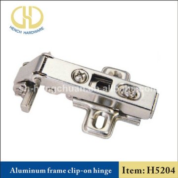 Clip-on aluminum frame hinge