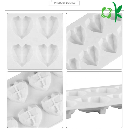 Diamond Heart Shape Chocolate Cookie DIY Silicone Mold