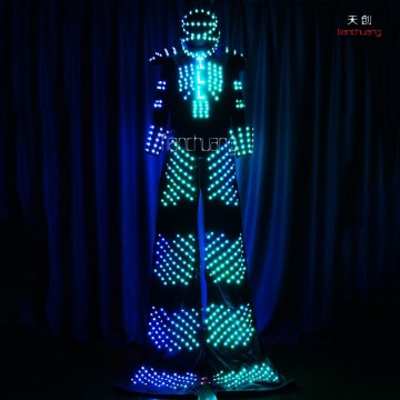 Entertainment programmable led tron light stilt walker costume