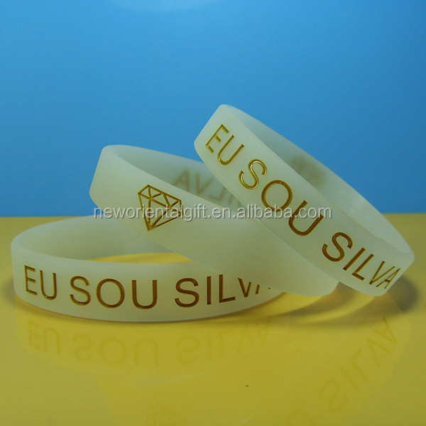 Custom logo transparent silicone bracelets silicone wristbands