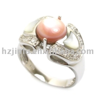 925 sterling silver ring,pearl ring(R010320)