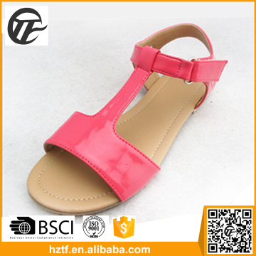 Fashion flat summer red sandals 2016 for women